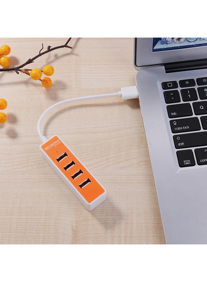 Generic 4-Port USB 2.0 Hub High Speed 480Mbps Splitter Adapter Cable Wire Orange  - Image 2
