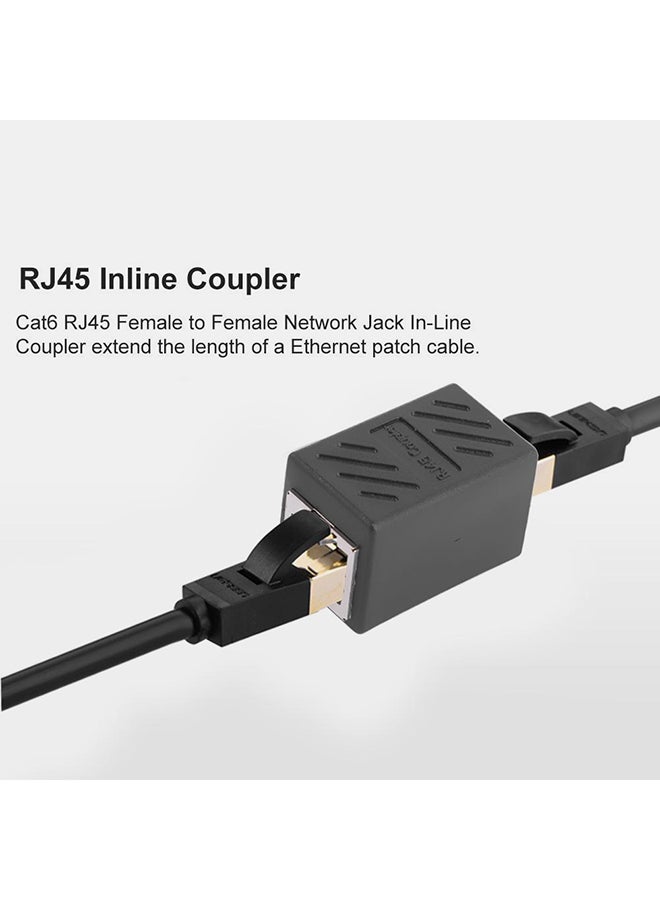 5-Piece RJ45 Inline Coupler Cat7 Cat6 Cat5e Ethernet Network Cable Adapter Black  - Image 3
