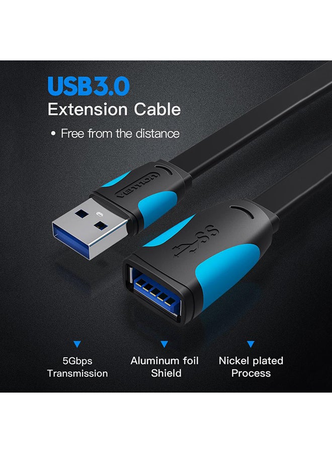 كابل بيانات تمديد فينشين USB 2.0 من ذكر إلى ذكر للتوصيل والتمديد أسود - Image 3