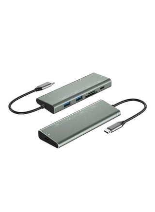 Type-C Hub USB-C To 2x USB 3.0 USB-C TF/SD Slot PD Adapter Coverter Grey - v1548739666/N20641638A_1