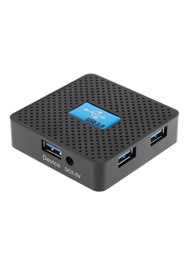 مجزئ محول عالي السرعة بموزع بـ 4 منافذ USB 3.0 للكمبيوتر المحمول أسود - Image 1