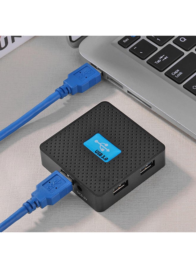 مجزئ محول عالي السرعة بموزع بـ 4 منافذ USB 3.0 للكمبيوتر المحمول أسود - Image 3