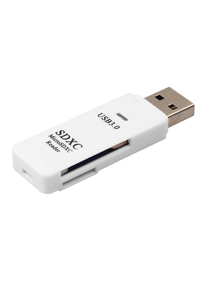 محول قارئ بطاقة USB3.0 OTG لـ SD/TF لبطاقة ذاكرة Micro SD أبيض - Image 1