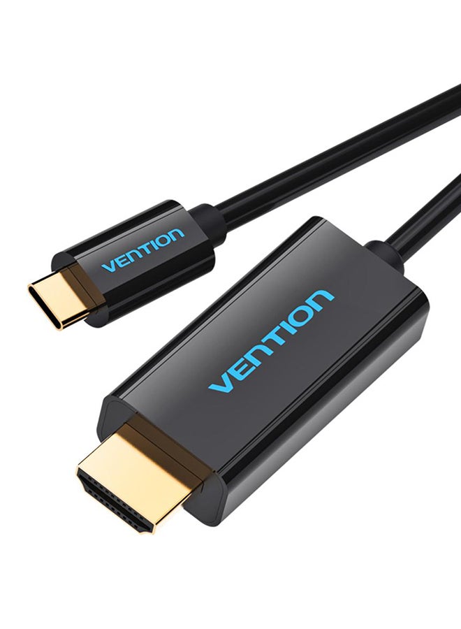 كابل محول USB-C Type-C إلى HDMI يدعم 4Kx2K لجهاز ماك بوك أسود - Image 1