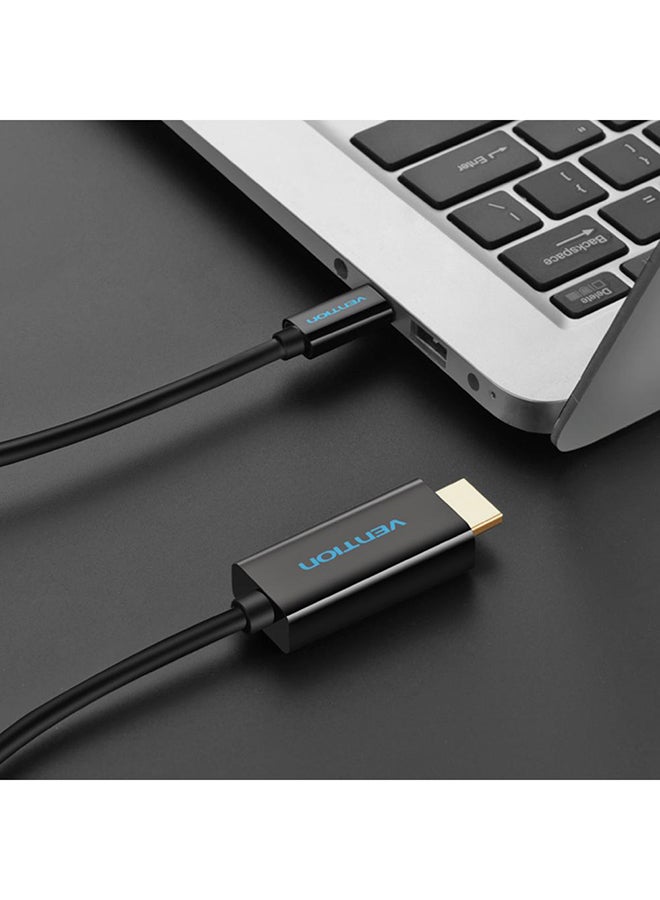 كابل محول USB-C Type-C إلى HDMI يدعم 4Kx2K لجهاز ماك بوك أسود - Image 2