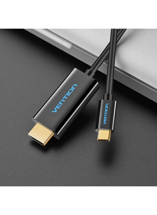 كابل محول USB-C Type-C إلى HDMI يدعم 4Kx2K لجهاز ماك بوك أسود - Image 3