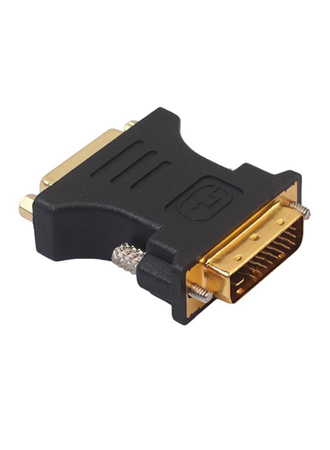 Gold Plate DVI-D 24+1 Male to DVI-I 24+5 Female Adapter Converter Connector Black - Image 2