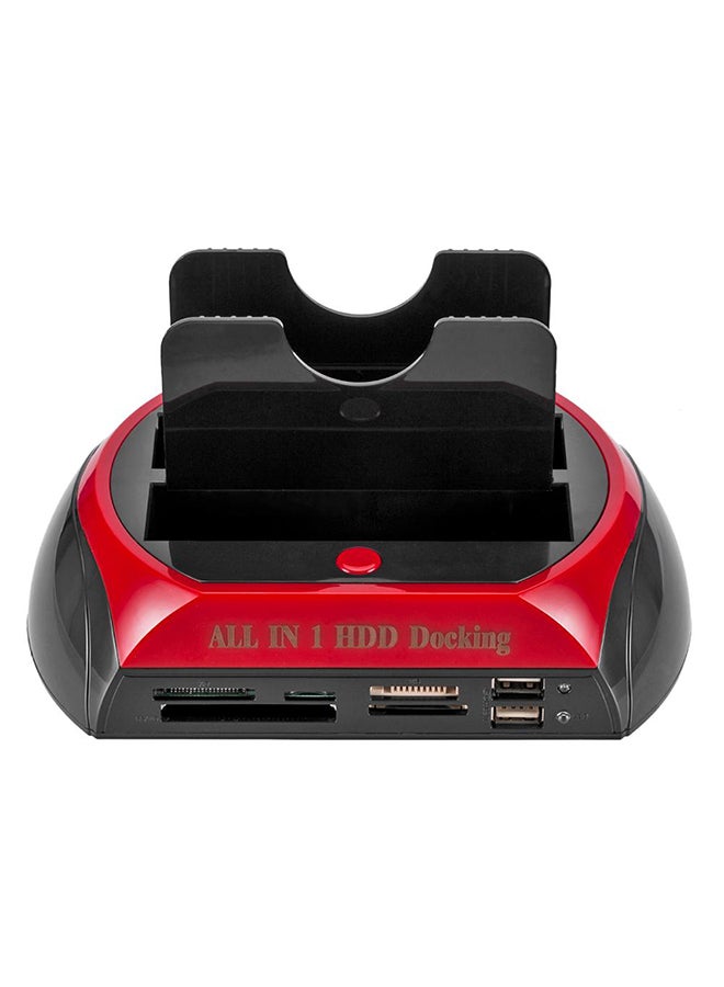 محطة شحن HDD بقاعدة مزدوجة مقاس 2.5 بوصة/ 3.5 بوصات بمنفذ IDE ساتا أسود - Image 3