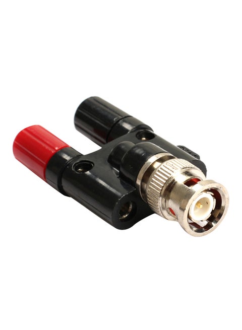 BNC Male to Dual Binding Posts Banana Connector Plug Test Adapter Black