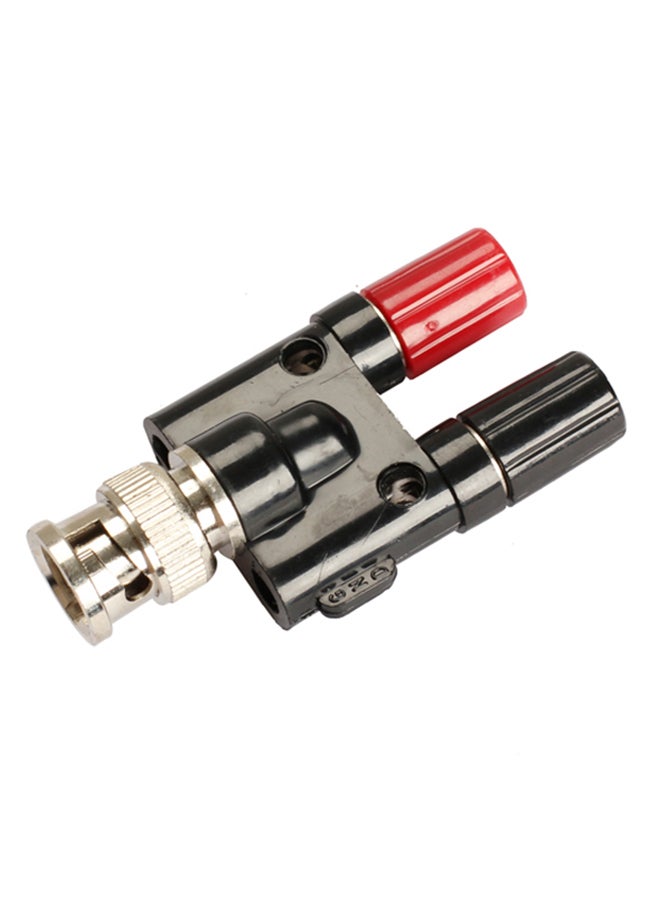 BNC Male to Dual Binding Posts Banana Connector Plug Test Adapter Black