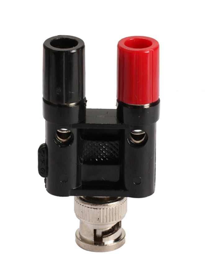 BNC Male to Dual Binding Posts Banana Connector Plug Test Adapter Black