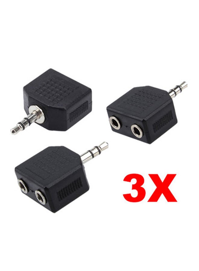 3-Piece 3.5mm Headphone Dust Plugs Earphone Adapter Audio Jacks Cap Covers Black  - Image 1