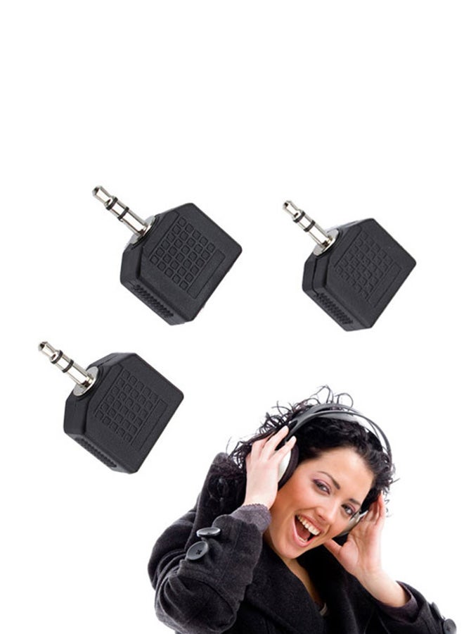 3-Piece 3.5mm Headphone Dust Plugs Earphone Adapter Audio Jacks Cap Covers Black  - Image 3