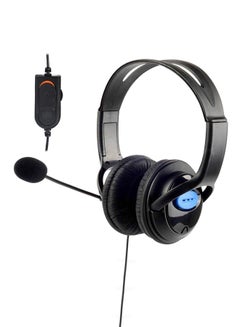 Deluxe Headset With Microphone And Volume Control For Ps4 Controllers Black