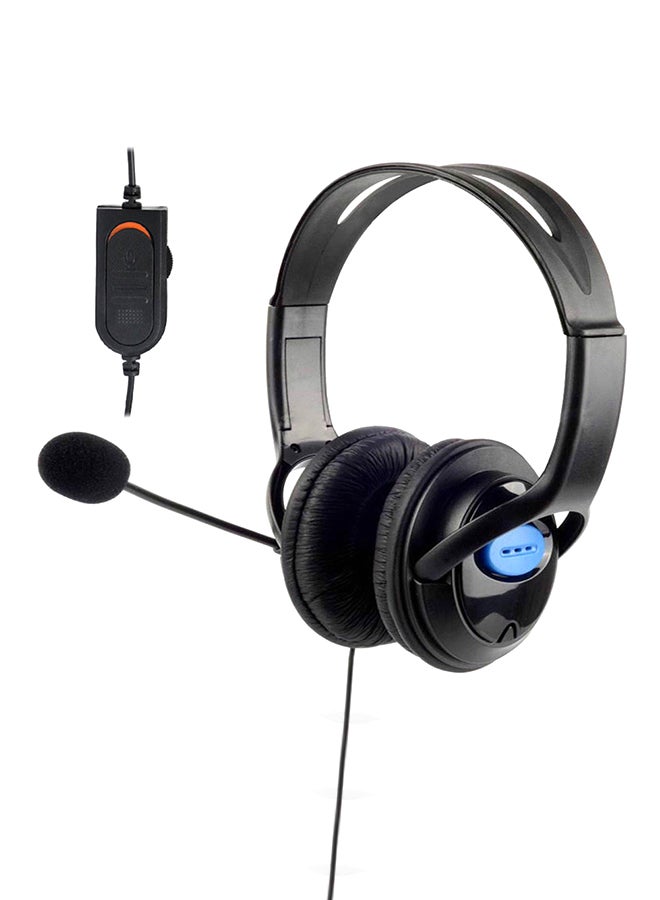 Generic - Deluxe Headset With Microphone And Volume Control For Ps4 Controllers Black - Image 1