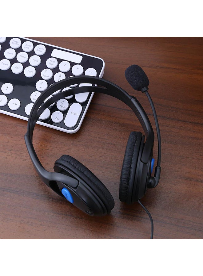 Stereo Wire Headphone With Microphone For Sony PlayStation 4 Black - Image 3