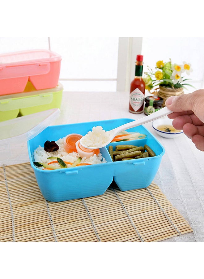 شاربدو حاوية للطعام والفواكه مع ملعقة لون أزرق 19.5x14x7.3سم - Image 2