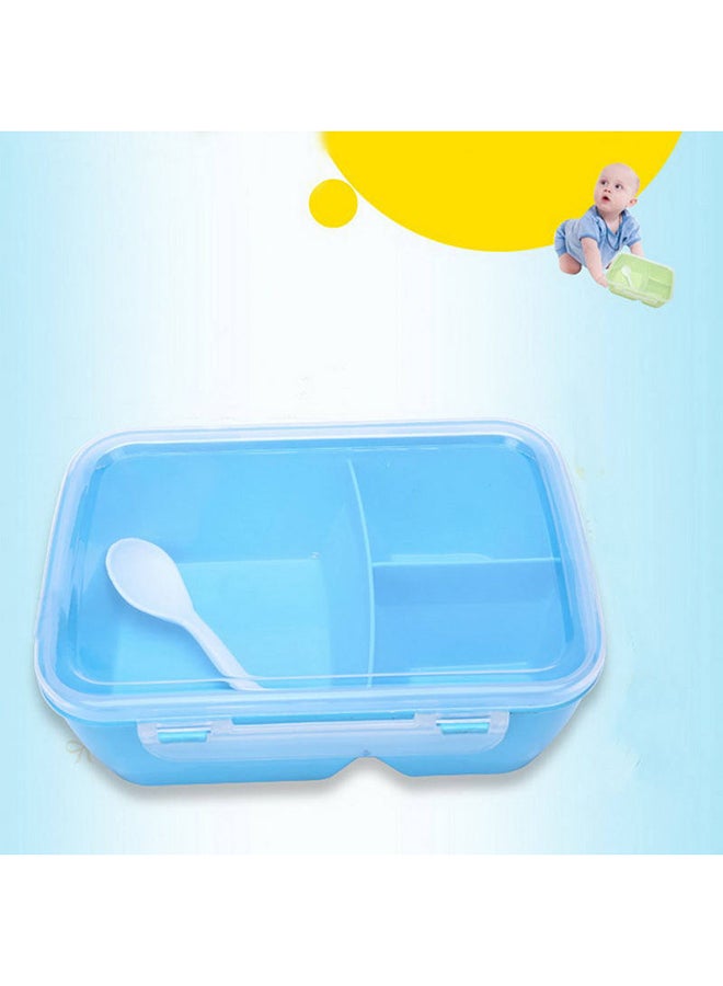 شاربدو حاوية للطعام والفواكه مع ملعقة لون أزرق 19.5x14x7.3سم - Image 3