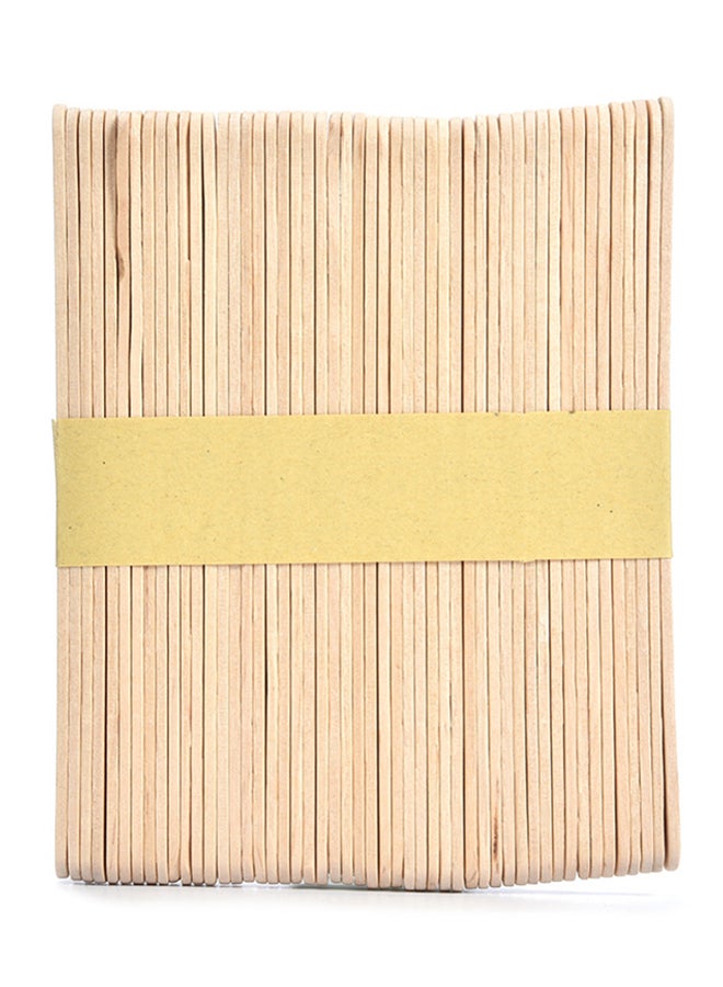 CYTHERIA 50-Piece Wooden Ice Cream Art Craft Stick Beige 11.3 x 0.1 x 2.5centimeter  - Image 2