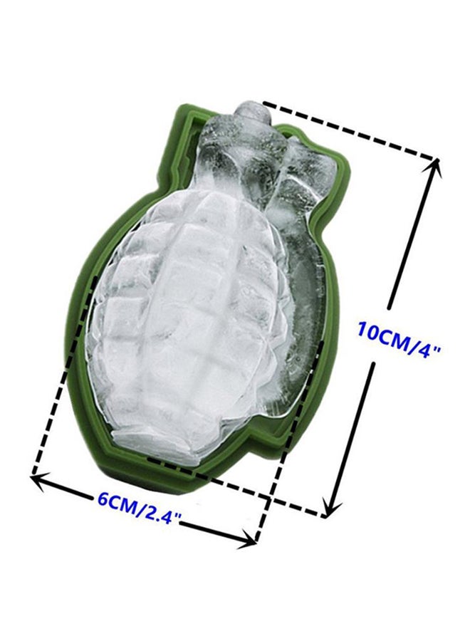 CYTHERIA 3D Grenade Shape Ice Cube Mold Tray Green 9x6x4centimeter  - Image 2