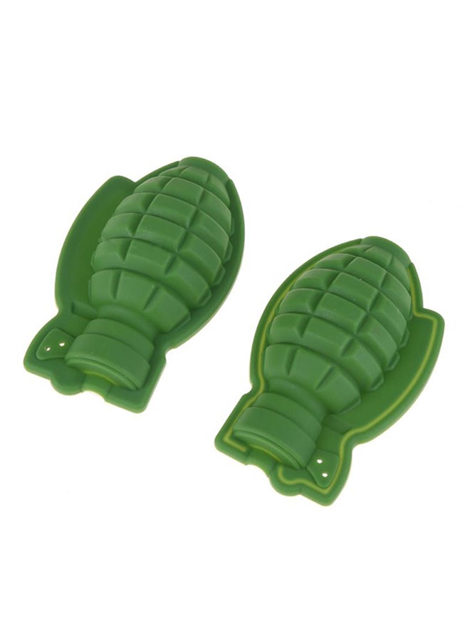 CYTHERIA 3D Grenade Shape Ice Cube Mold Tray Green 9x6x4centimeter  - Image 5