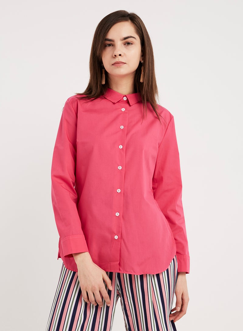 keguay Button Detailed Shirt Futchia  - Image 1