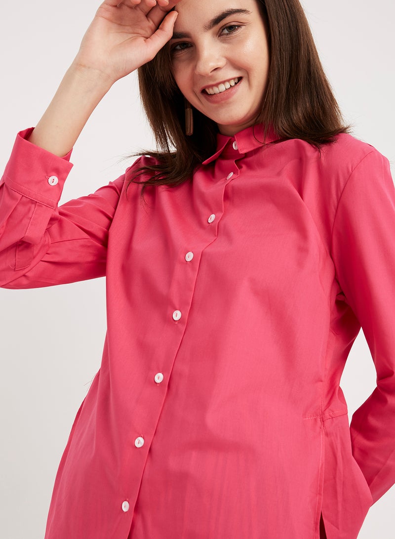 keguay Button Detailed Shirt Futchia  - Image 4
