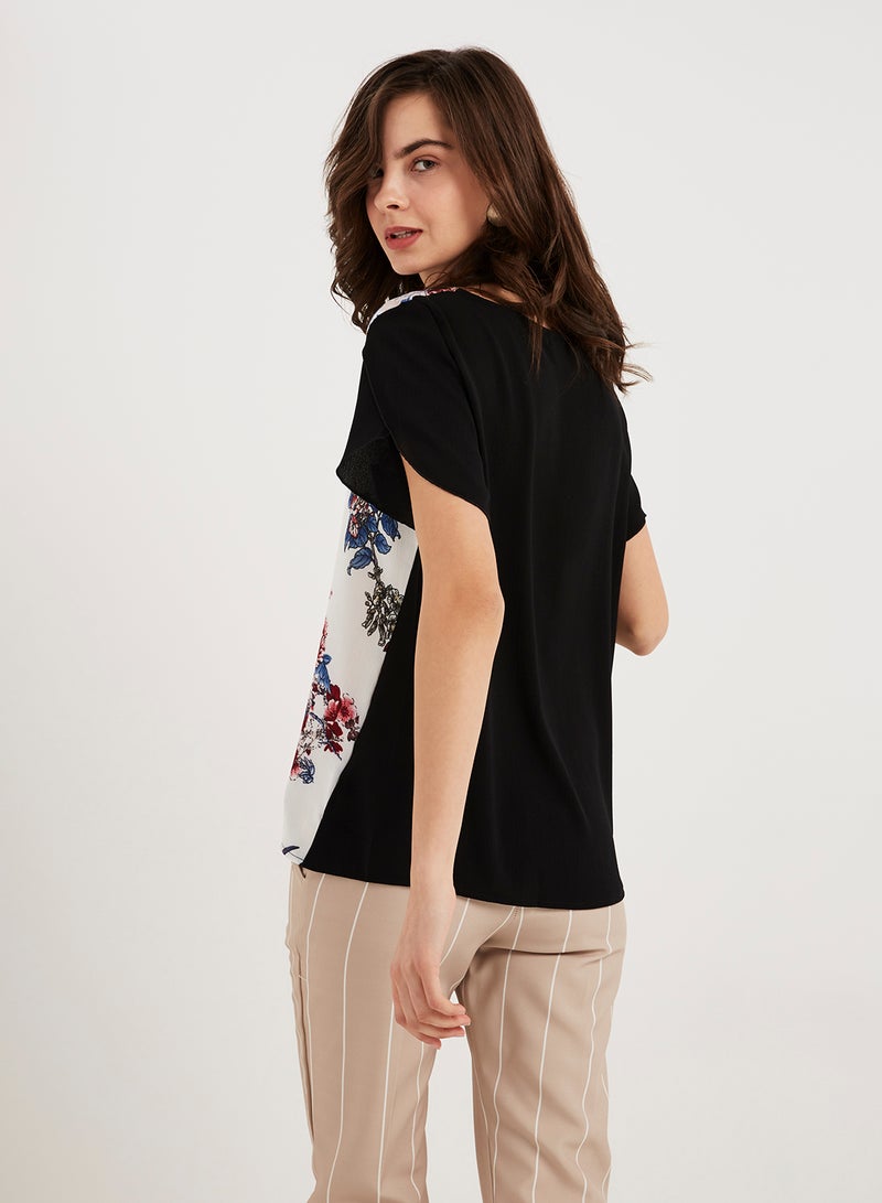 keguay Floral Printed Top White/Black  - Image 2