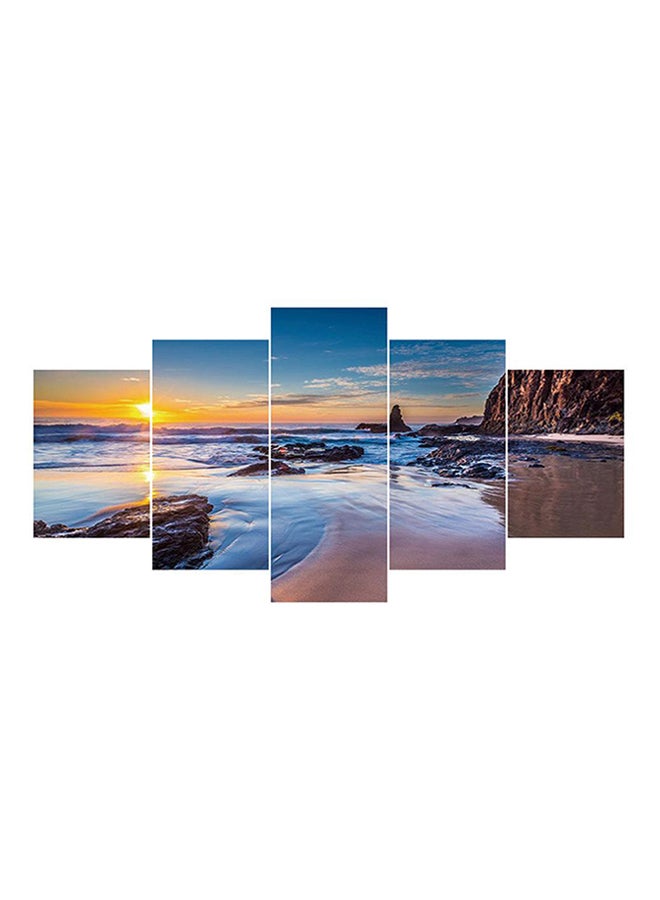 5-Piece DIY 5D Diamond Embroidery Cross Stitch Sunset Painting Kit Multicolour 95x45cm