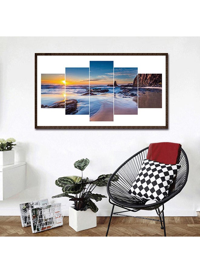 5-Piece DIY 5D Diamond Embroidery Cross Stitch Sunset Painting Kit Multicolour 95x45cm