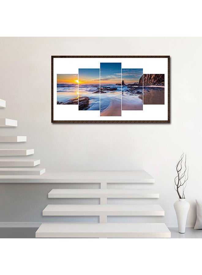 5-Piece DIY 5D Diamond Embroidery Cross Stitch Sunset Painting Kit Multicolour 95x45cm