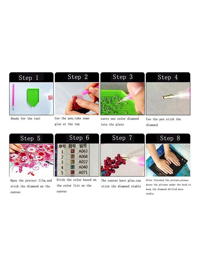 Generic - 3-Piece DIY 5D Diamond Embroidery Cross Stitch Scenery Painting Kit Multicolour 80x30cm - Image 1