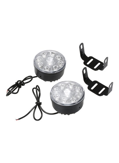 2-Piece 9 LED Round Daytime Running Lights DRL Car Front Fog Tail Headlight