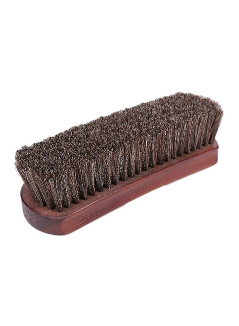 Horsehair Shoe Shine Brush Brown 17x5.5x4.5cm