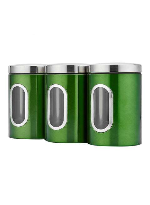3-Piece Food Storage Container Set With Lids Green 34cm