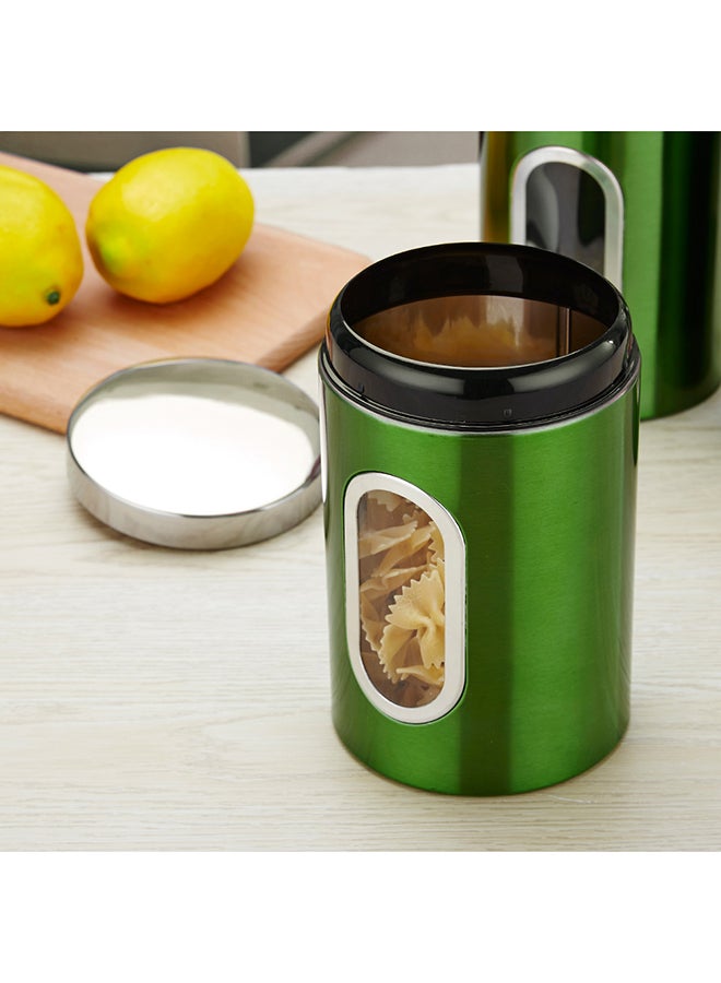 Generic - 3-Piece Food Storage Container Set With Lids Green 34cm - Image 1