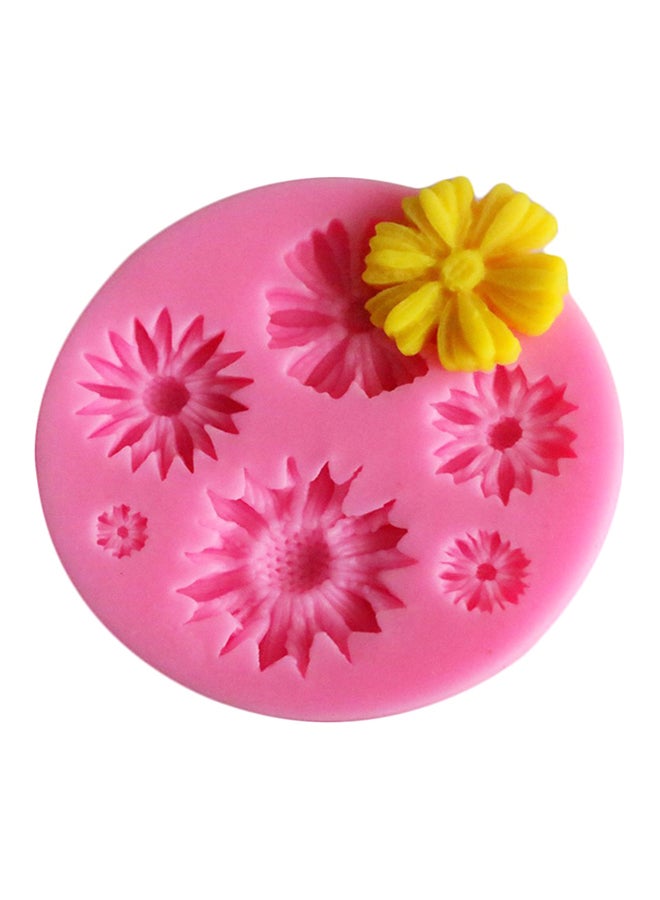 facemile Silicone Sunflower Mould Pink 7.5centimeter  - Image 1