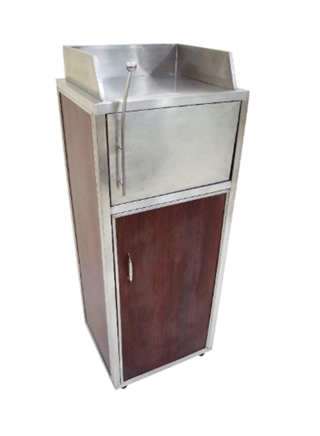 AKC Durable Food Court Waste Station Silver/Brown 90Liters 