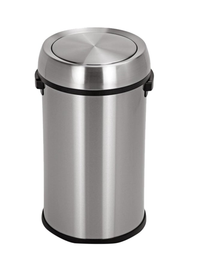 AKC Swing Lid Trash Bin Metallic Silver 65Liters