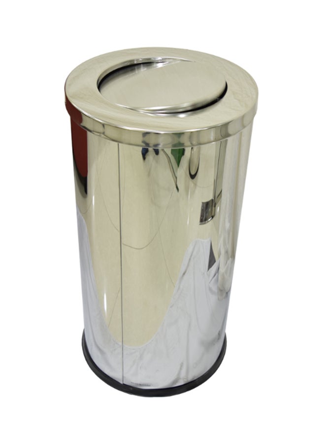 AKC Trash Bin With Swing Lid Silver 50Liters
