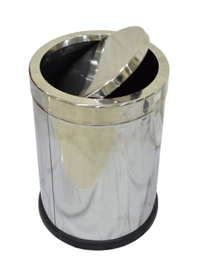 AKC Trash Bin With Swing Lid Silver 10Liters