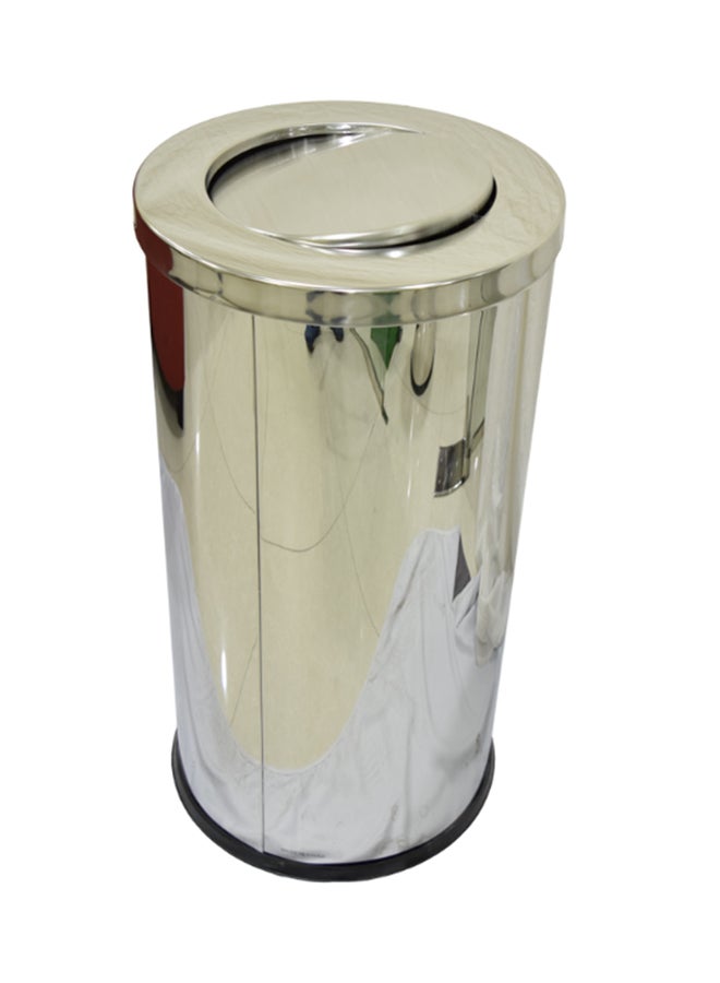 AKC Trash Bin With Swing Lid Silver 20Liters