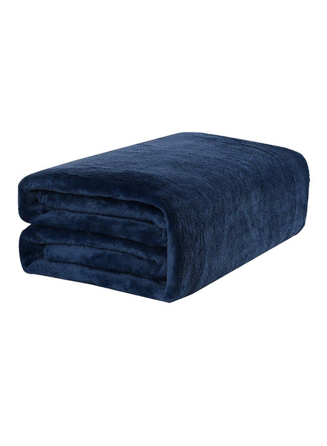Fabienne Premium Quality Long Lasting Super Soft Easy Care Bed Blanket Light Weight Washable Plain Single Blanket Flannel Navy  - Image 1