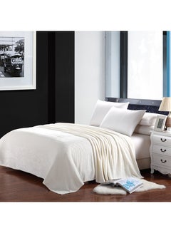 Premium Quality Long Lasting Super Soft Easy Care Bed Blanket Light Weight Washable Plain Single Blanket Flannel Ivory 200x150cm - v1548824044/N20776092A_2