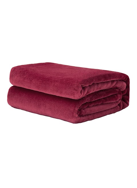 Super Soft Light Weight Plain Single Bed Blanket Flannel Maroon