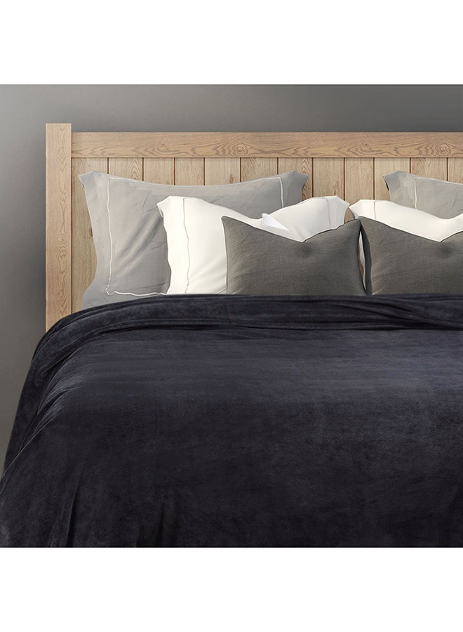 Fabienne Ultra Plush Bed Blanket Flannel Black 160x200centimeter  - Image 3