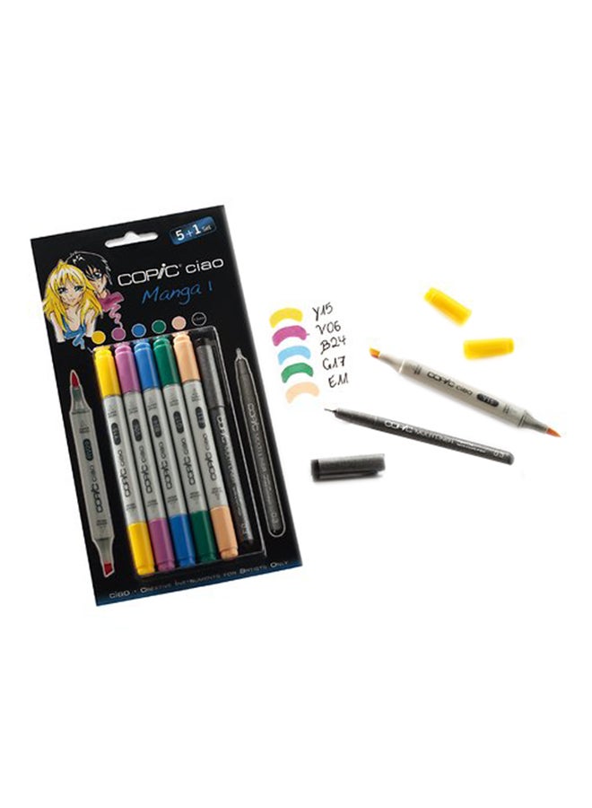 COPIC 5+1 Ciao Manga Set 1 Marker Multicolour 