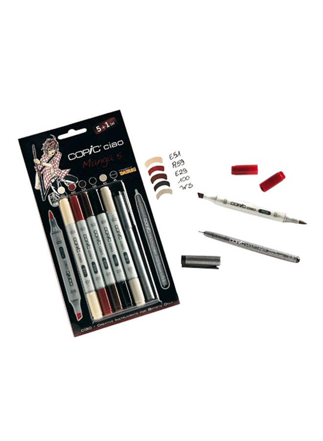 COPIC 5+1 Ciao Manga Set 5 Marker Multicolour