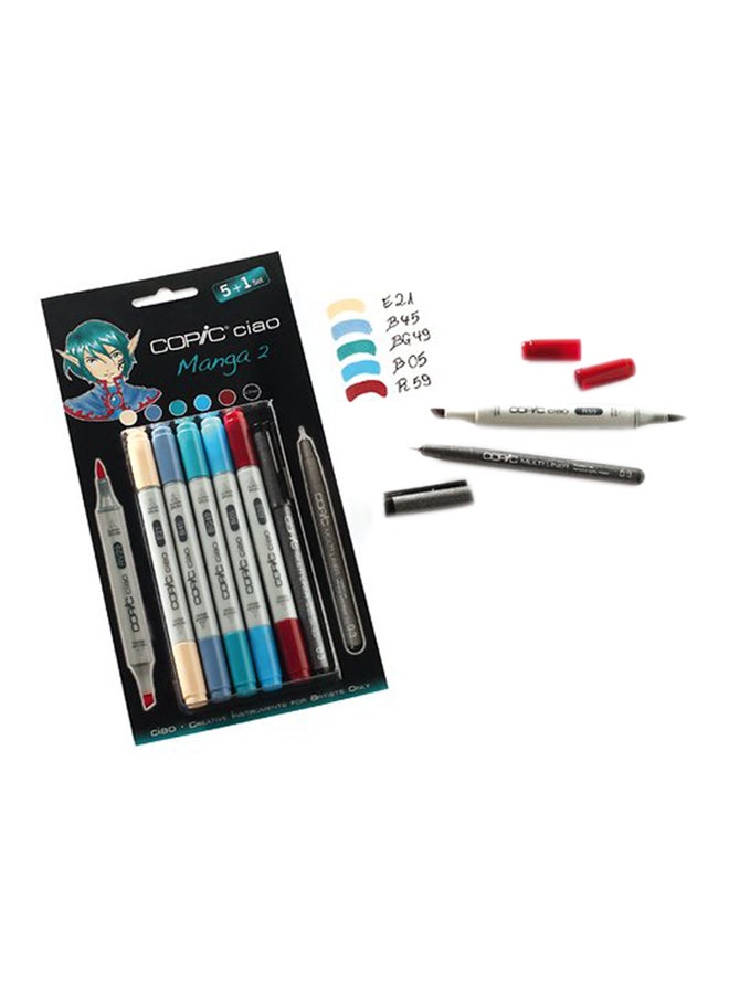 COPIC 5+1 Ciao Manga Set 2 Marker Multicolour 