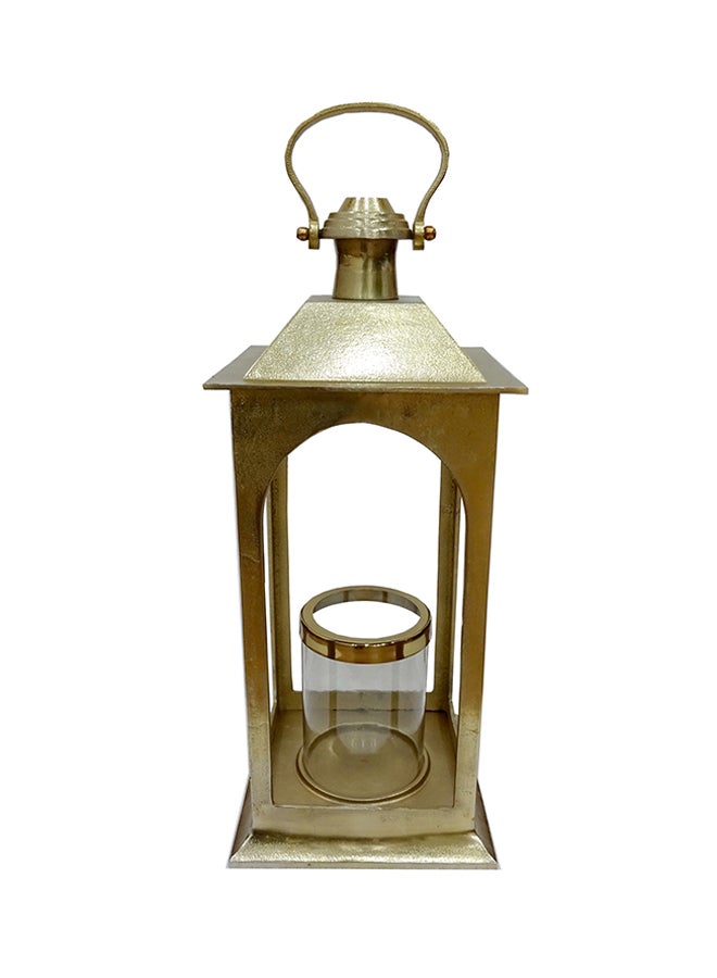 Aluminium Lantern Gold 25x25x61centimeter